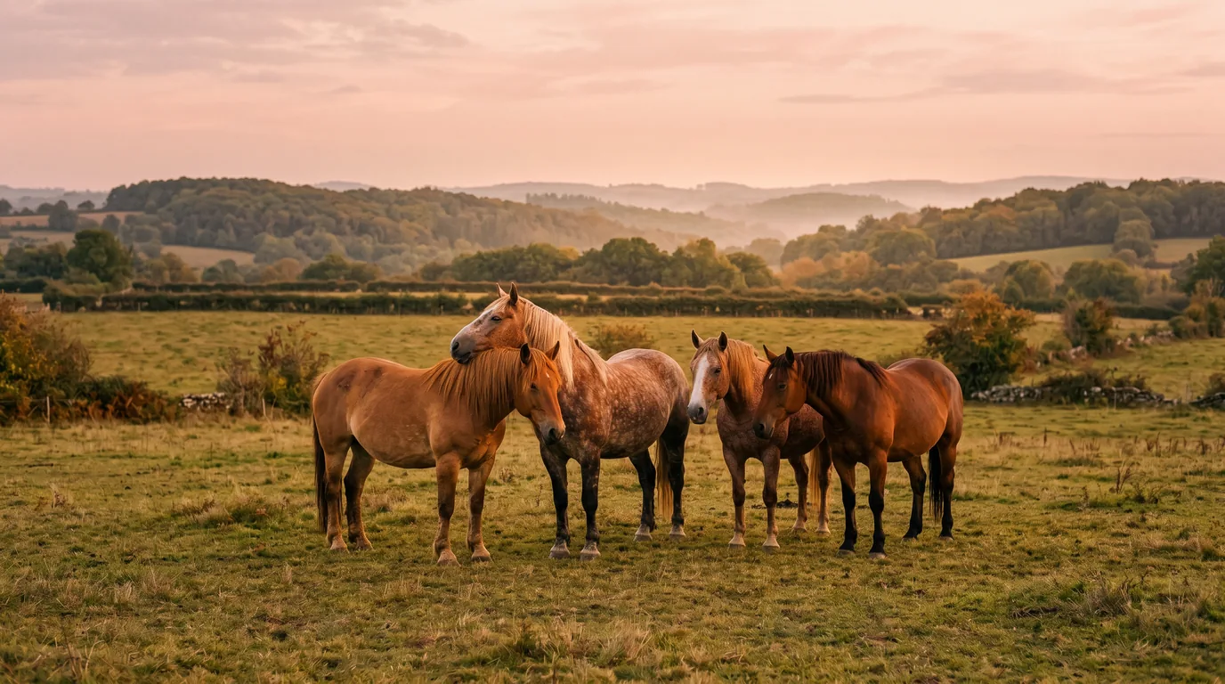 Les chevaux du Échappée pastorale en liberté, Dordogne